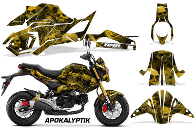 Yellow Apokalyptik Design on a Honda Grom 125 Graphics Kit (2017–2020)