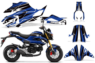 Blue Attack Design on a Honda Grom 125 Graphics Kit (2017–2020)