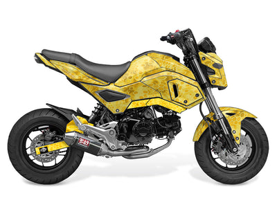 Yellow Cryptic Camo Design on a Honda Grom 125 Graphics Kit (2017–2020)