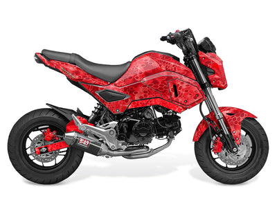 Red Cryptic Camo Design on a Honda Grom 125 Graphics Kit (2017–2020)