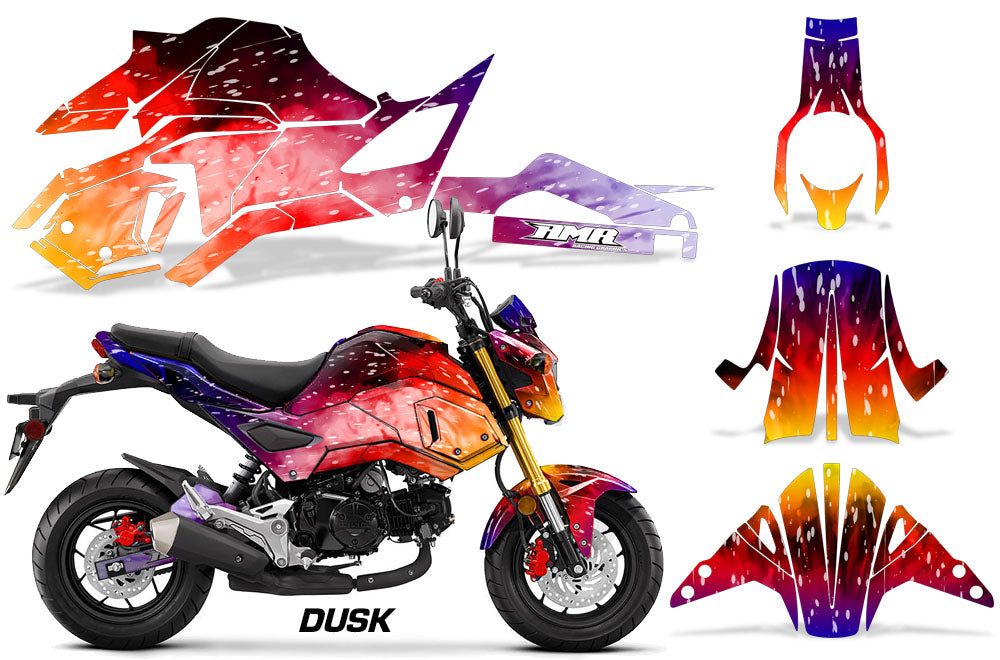 Gradient Dusk Design on a Honda Grom 125 Graphics Kit (2017–2020)