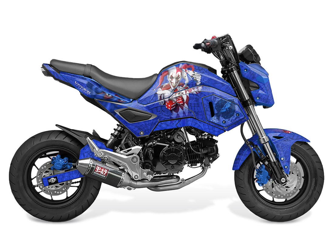 Blue Red Joker Design on a Honda Grom 125 Graphics Kit (2017–2020)