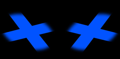 Headlight graphics for Ninja 300(R) 2012-2014: blue X cross decal pattern