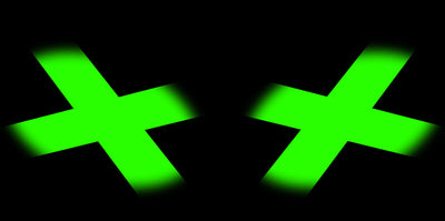 Green cross-pattern headlight graphic decals for two headlights