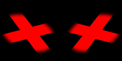 Headlight graphics for Ninja 300(R) 2012-2014: red X cross decal pattern