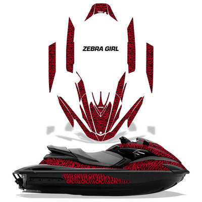 Zebra Girl - BLACK background RED design