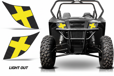 Light Out Yellow headlight graphics - standalone decals