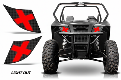 Light Out Red headlight graphics - standalone decals