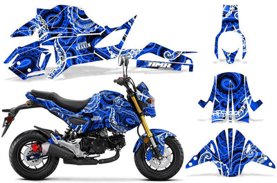 Psycho Kraken - Blue  Black Design on a Honda Grom 125 Graphics Kit (2017–2020)