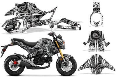Psycho Kraken - Gray Black Design on a Honda Grom 125 Graphics Kit (2017–2020)