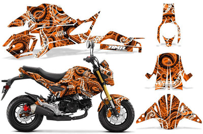 Psycho Kraken - Orange Black Design on a Honda Grom 125 Graphics Kit (2017–2020)