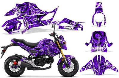 Psycho Kraken - Purple Black Design on a Honda Grom 125 Graphics Kit (2017–2020)