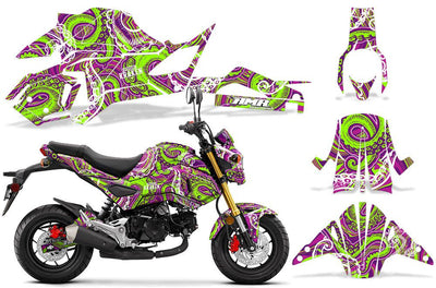 Psycho Kraken - Purple Green Design on a Honda Grom 125 Graphics Kit (2017–2020)