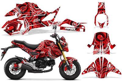 Psycho Kraken - Red Black Design on a Honda Grom 125 Graphics Kit (2017–2020)