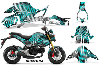 Black Teal Quantum Design on a Honda Grom 125 Graphics Kit (2017–2020)