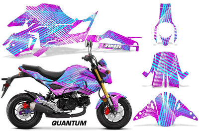 Pink Teal Quantum Design on a Honda Grom 125 Graphics Kit (2017–2020)