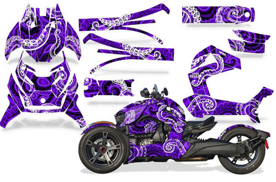Psycho Kraken - Purple Background Black Design