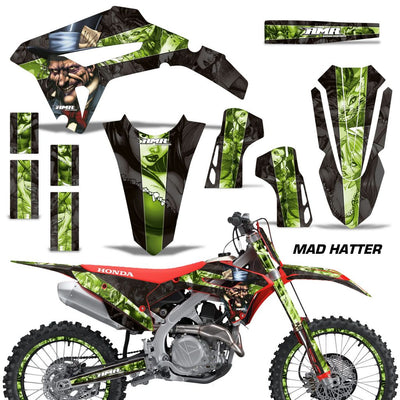 Motorcycle graphics kit, neon green character graphic decals full-body set for CRF450R/RX