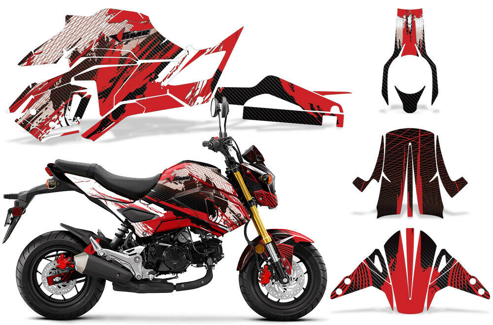 Red Carbon X Design on a Honda Grom 125 Graphics Kit (2017–2020)
