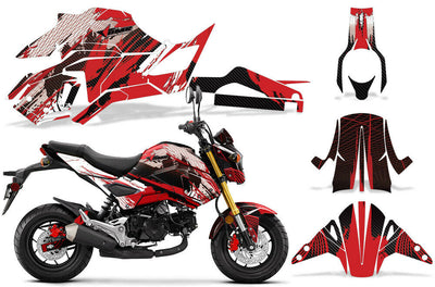 Red Carbon X Design on a Honda Grom 125 Graphics Kit (2017–2020)