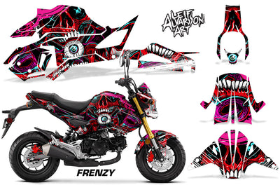 Red Black Frenzy Design on a Honda Grom 125 Graphics Kit (2017–2020)