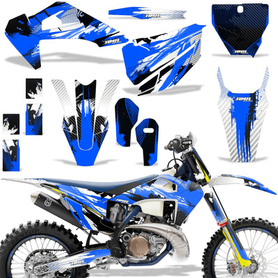 Carbon X - Blue Design / Shown with Number Plate (Note: Number plate is additional)