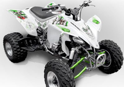 YFZ 450 Joker Graphics - White Background, Bright Green & White Joker