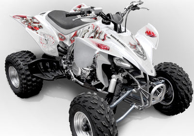 YFZ 450 Joker Graphics - White Background, Red & White Joker