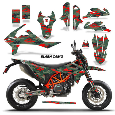 Slash Camo - Red Design shown with optional number plate