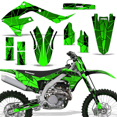 Geometrick - BRIGHT GREEN background BLACK design