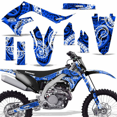 Psycho Kraken - Black Background Blue Design