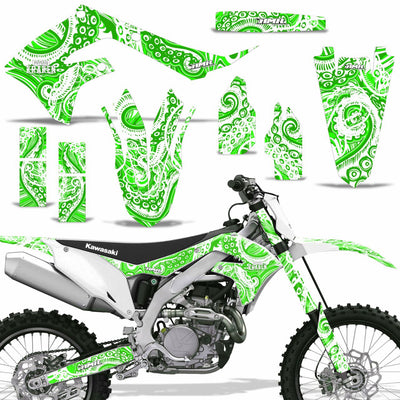 Psycho Kraken - Green Background White Design