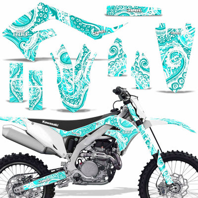 Psycho Kraken - Teal Background White Design