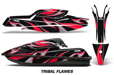 Tribal Flame - BLACK background RED design