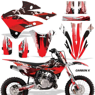 Kawasaki KX 85/112 graphics kit (2022-2023) with red CARBON X decal set