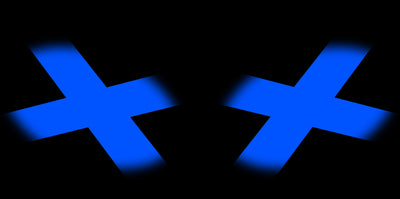 Headlight graphic decals with bold blue X pattern