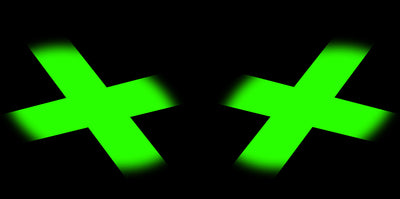 Kawasaki Ninja ZX 10R headlight graphic with green cross pattern