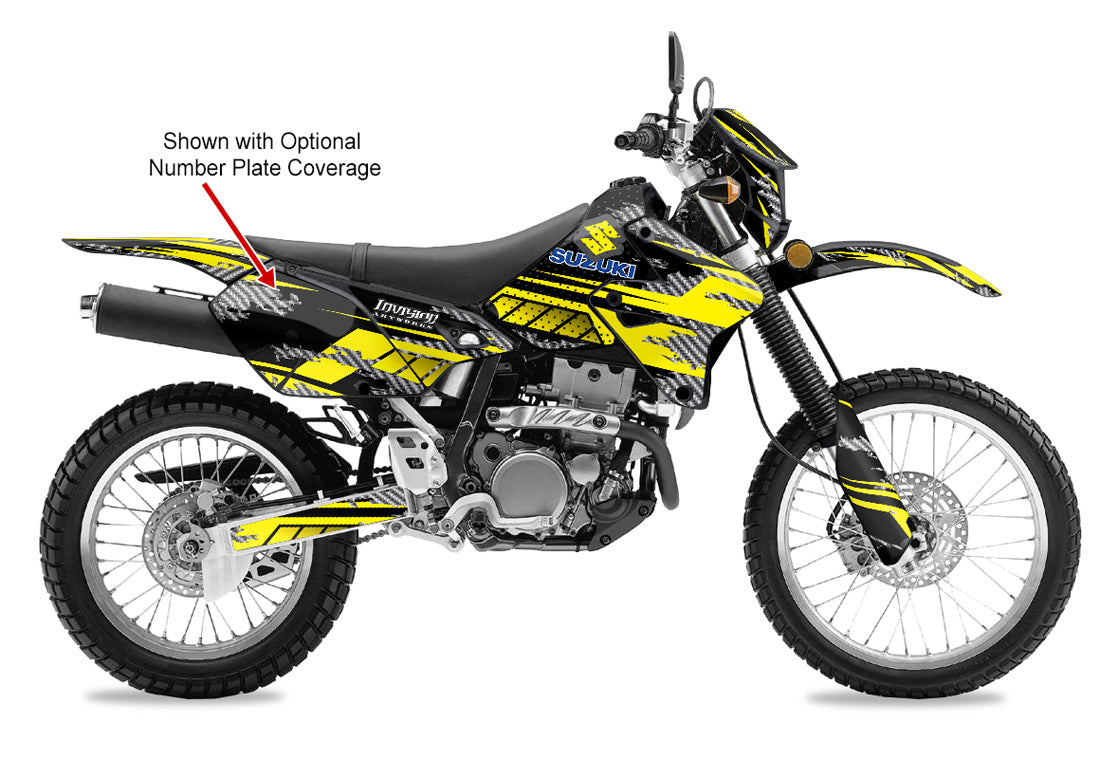 Racer X - Black Background, Yellow Stripes