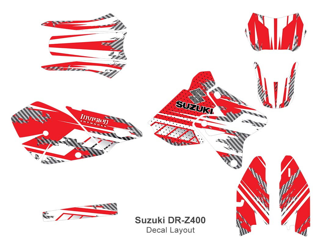 Racer X - Red Background, White Stripes