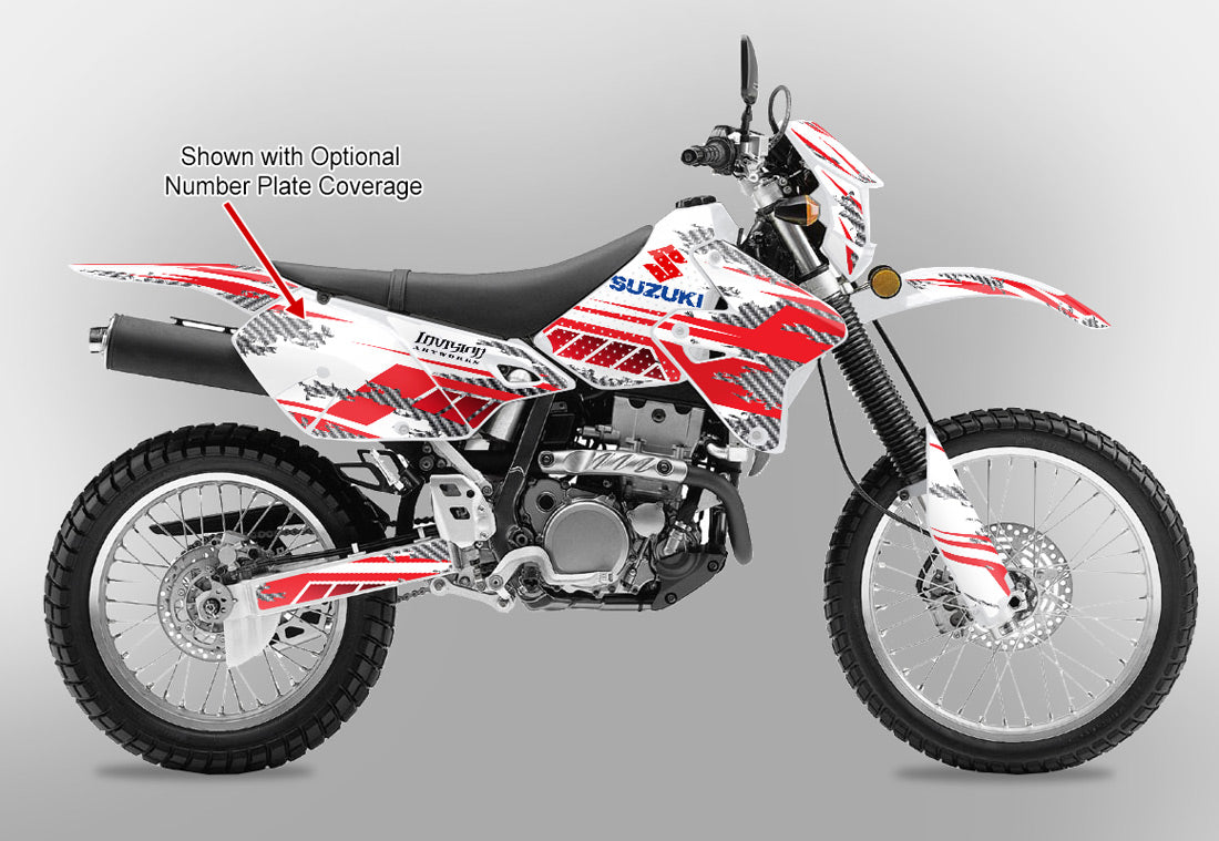 Racer X - White Background, Red Stripes