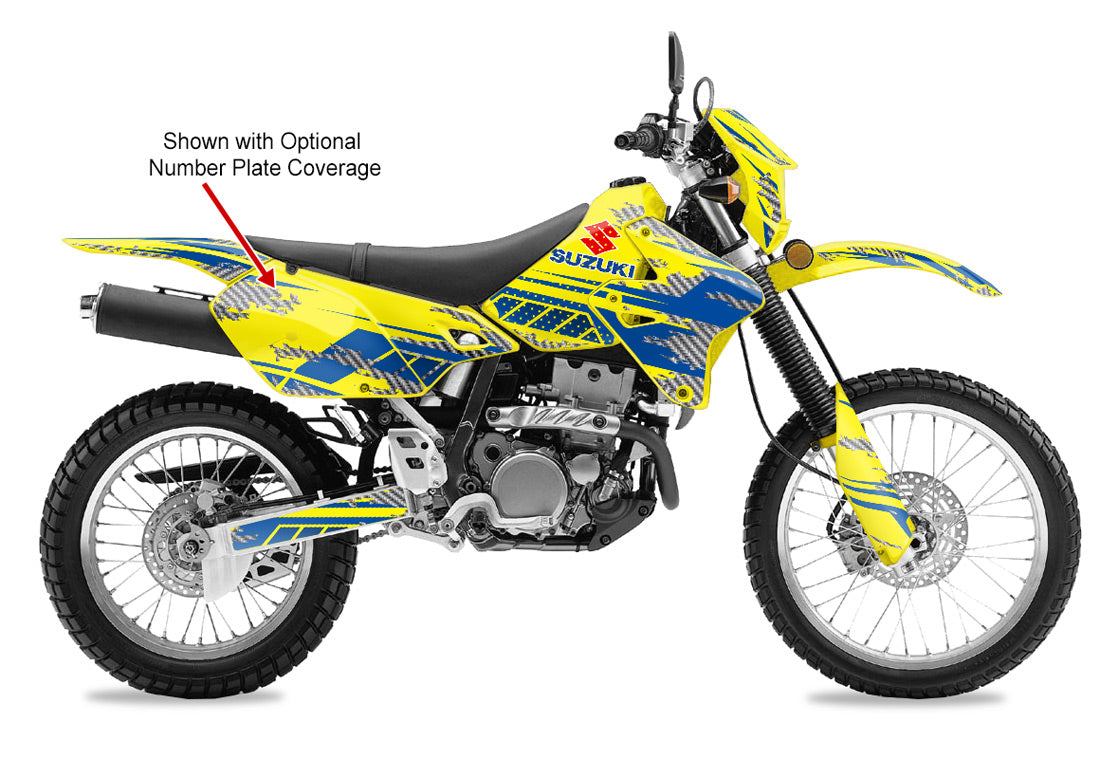 Racer X - Yellow Background, Blue Stripes