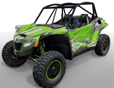Racer X - Bright Green background / Silver Design