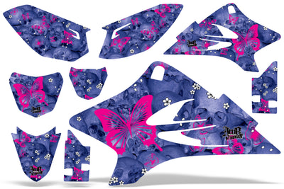 TTR50 (2006-2022) Skulls & Butterflies - BLUE background Pink Design