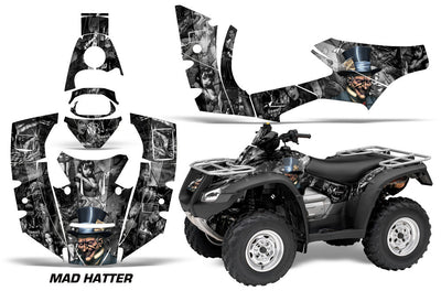 Mad Hatter - Black Background Silver Design