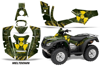 Meltdown - Army Green Background Yellow Design
