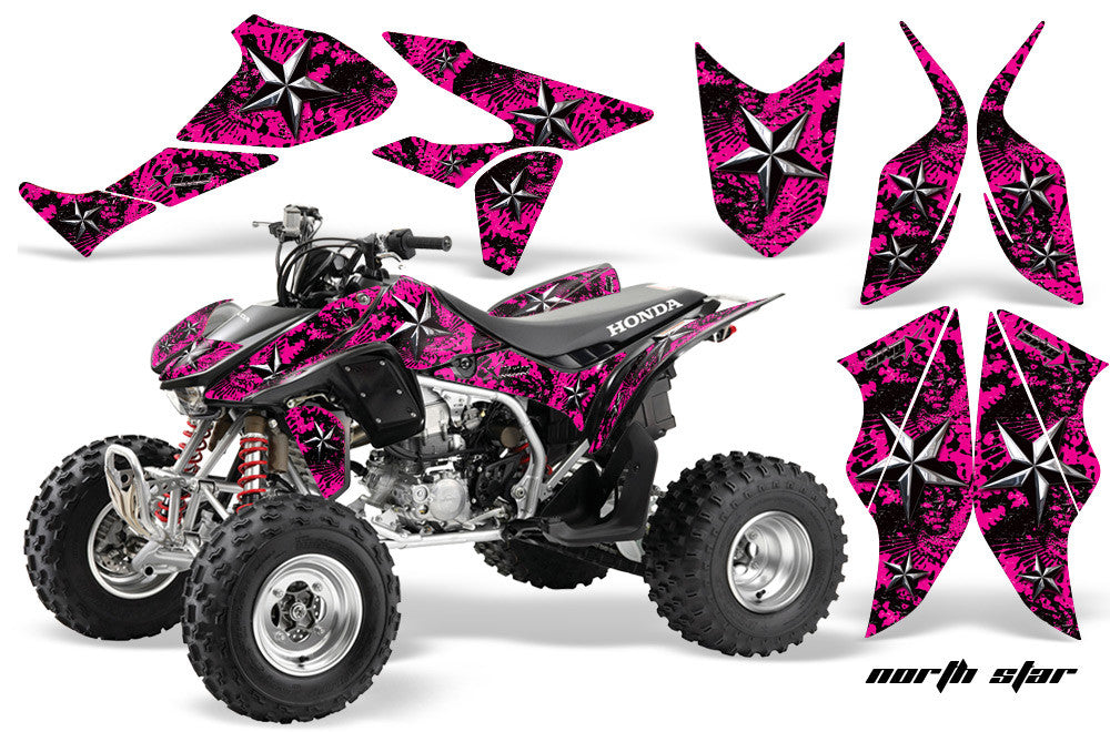 North Star - Pink Background, Silver Design