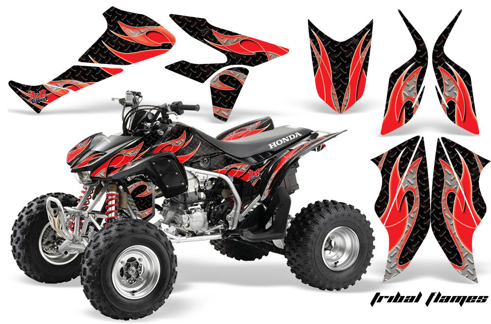 Tribal Flames - Black Background, Red Design
