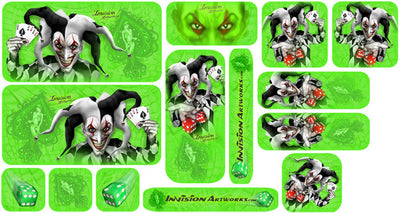 Bright Green Background, Black & White Joker