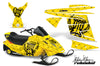 Ski Doo Mini Z Sled '03-'08 Reloaded in Yellow Background Black Design