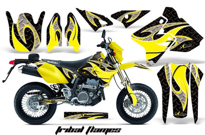 Tribal Flame - BLACK background YELLOW design